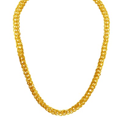 Classic & Lustrous Gold Plated Brass Stylish Interlocked Link Design Brass Chain