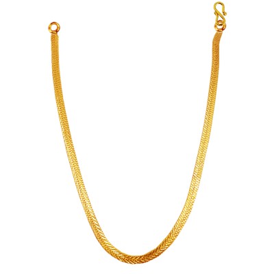 Classic & Lustrous Gold Plated Brass Stylish Herringbone Unique Design Brass Chain