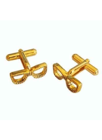 Men Golden Men Glares Shaped Stylish Cufflinks