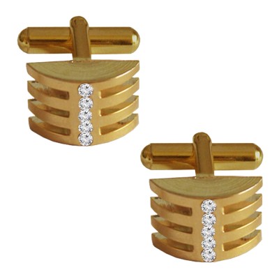 Menjewell Gold Plated Round Design Antique Formal Dress Cufflinks For Men