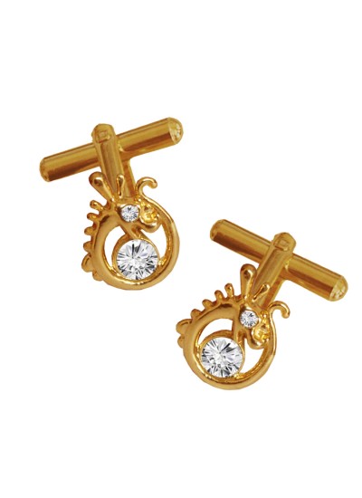 Menjewell Gold Plated Dragon Design Formal Dress Cufflinks For Men