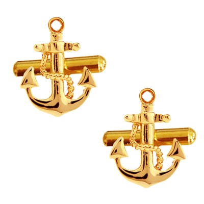 Menjewell Gold Plated Boat Anchor Sailors Ocean Design Cufflinks For Men
