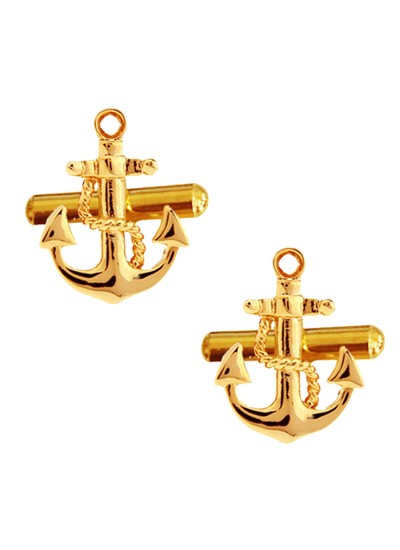 Menjewell Gold Plated Boat Anchor Sailors Ocean Design Cufflinks For Men