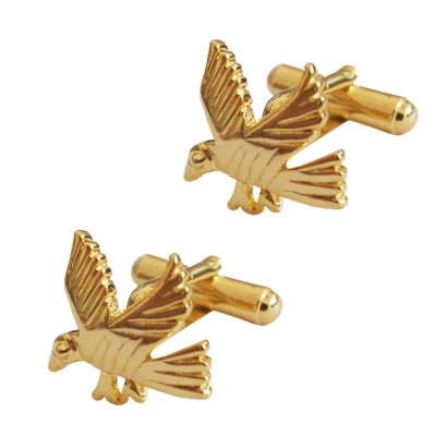 Menjewell Gold Plated Flying Eagle Design Formal Dress Cufflinks For Men