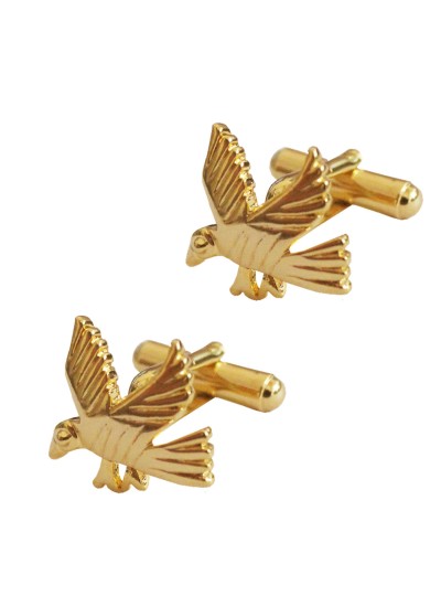 Menjewell Gold Plated Flying Eagle Design Formal Dress Cufflinks For Men