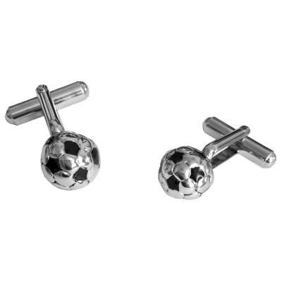 Cufflinks Black::Silver Football Design by Menjewell 