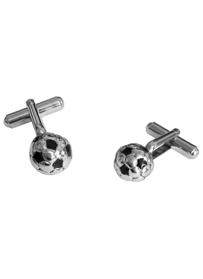 Cufflinks Black::Silver Football Design by Menjewell 