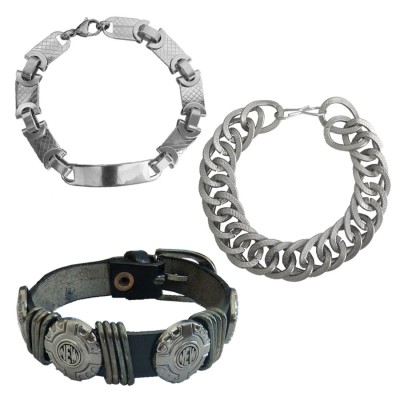 Multicolor Stylish Multi Design Bracelet Combo For Men