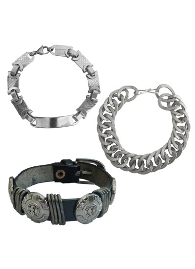 Multicolor Stylish Multi Design Bracelet Combo For Men