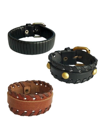 Multicolor Stylish Multi Design Bracelet Combo For Men