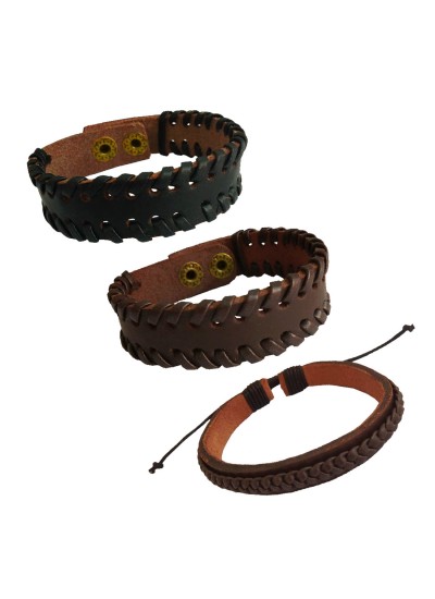 Multicolor Stylish Multi Design Bracelet Combo For Men