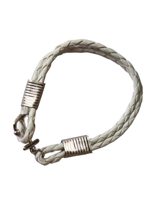 White Anchor Lock Wrap Fashion Bracelet 