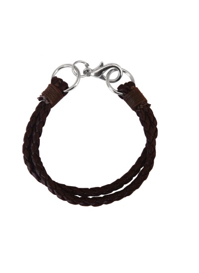 Menjewell Stylish Leather Jewelry  Brown  Multi Strand Design Bracelet