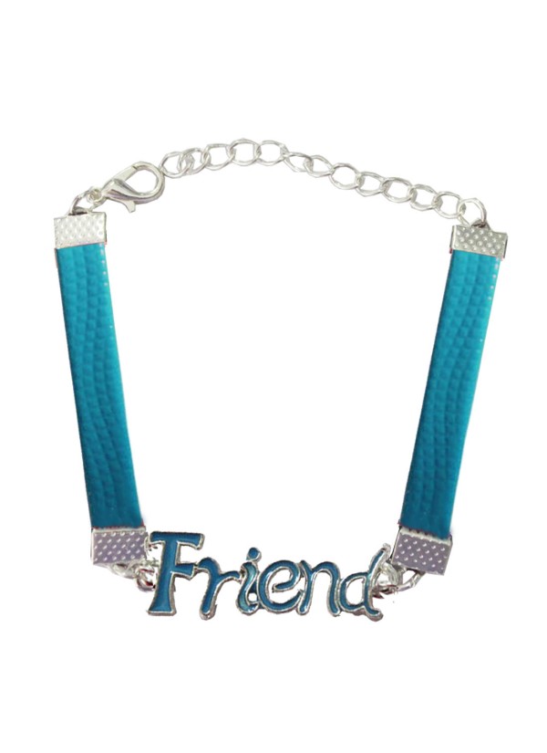 Silver::Blue Friendship Day Special Wristband Friend Fashion Bracelet 