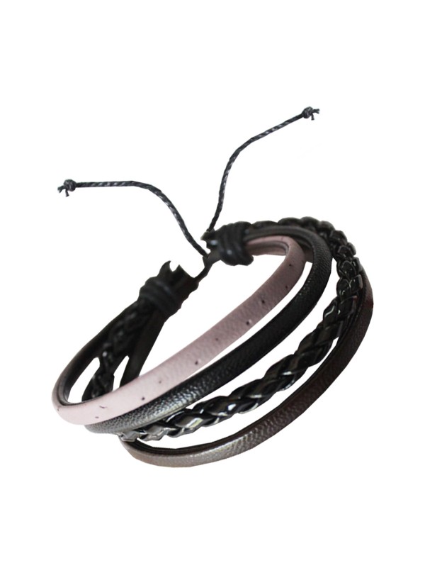 Black Leather Fashion Leather Bracelet