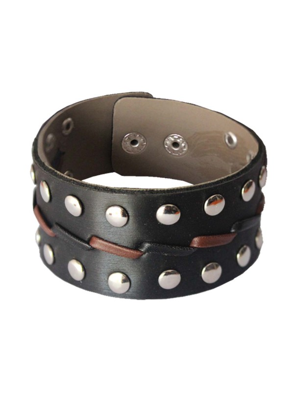 Elegant Black Fashion Leather Bracelet
