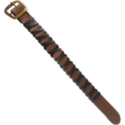 Black::Brown  Leather Fashion Bracelet 