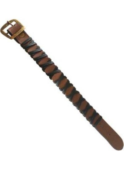 Black::Brown  Leather Fashion Bracelet 