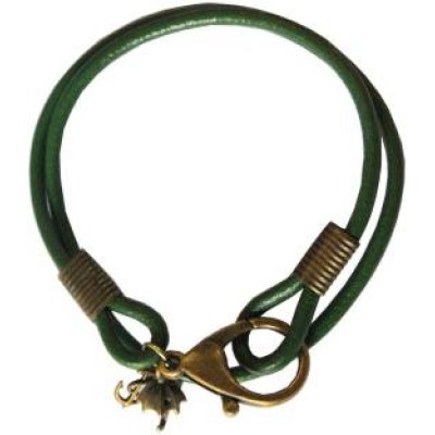 Men Fashion Green  Multilayer Charm Fashion Leather Bracelet  