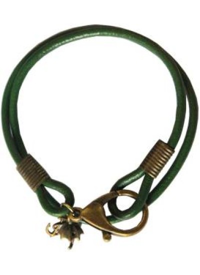 Men Fashion Green  Multilayer Charm Fashion Leather Bracelet  