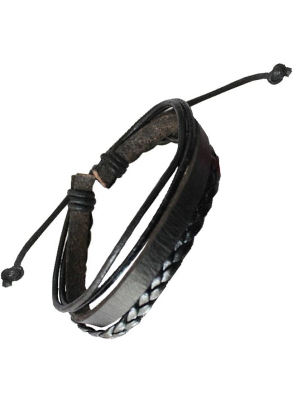 Black New Stylish Fashion Leather Bracelet