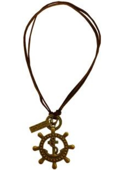 Bronze::Brown  Anchors Rudder Design Pendant 
