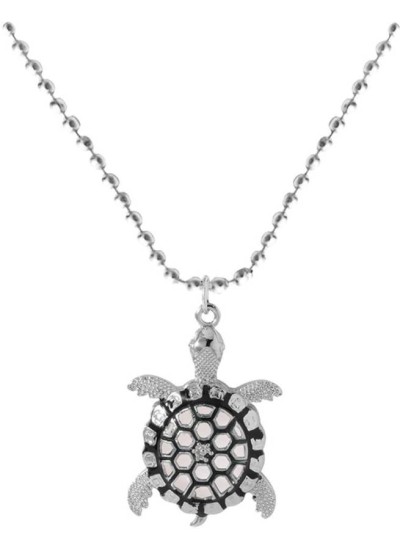 Elegant  Silver::Black  Turtle Fashion  Pendant