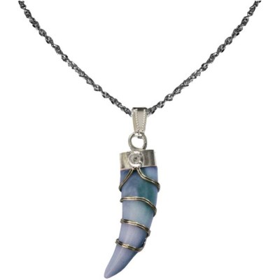 Elegant  Blue  Wolf Tooth  Pendant