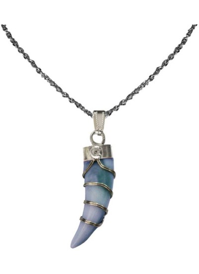 Elegant  Blue  Wolf Tooth  Pendant