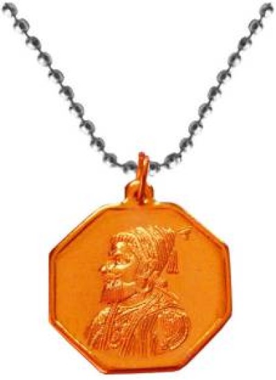 Elegant copper shivaji Maharaj with rajmudra  Pendant