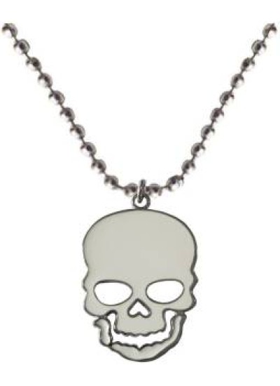 Elegant  White:;Silver  Skull Fashion Pendant