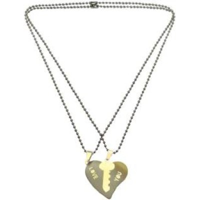 Elegant  Silver::Gold  Key & Heart Fashion Pendant