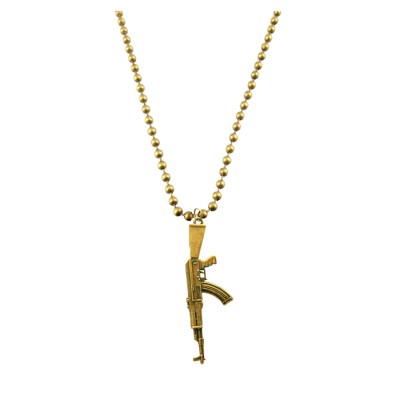 Gold  Gun Inspired Chain Pendant 