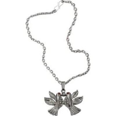 Elegant  Silver::Red  Love Bird Fashion Pendant