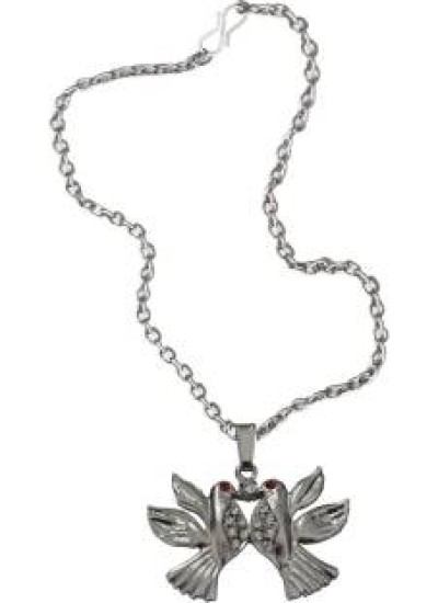 Elegant  Silver::Red  Love Bird Fashion Pendant