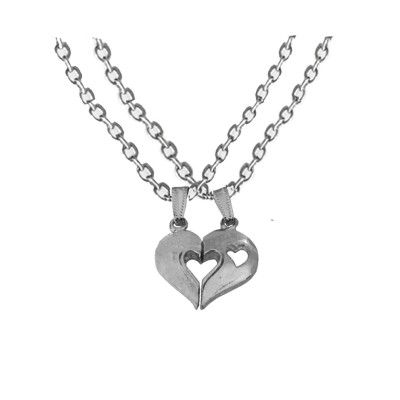 Elegant Silver Breakable Heart Fashion Broken Heart Dual Pendants