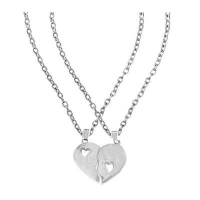 Elegant Silver Breakable Heart Love Fashion Broken Heart Dual Pendants