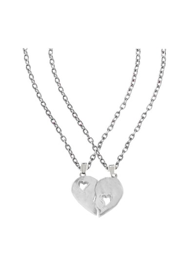 Elegant Silver Breakable Heart Love Fashion Broken Heart Dual Pendants