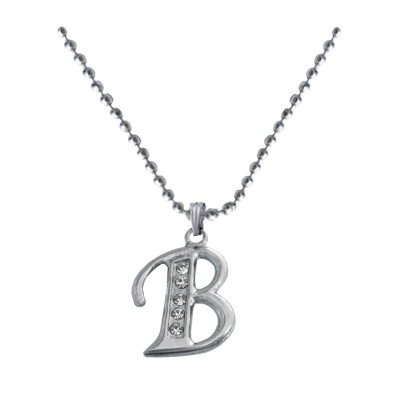 Silver B- Alphabet Pendant 