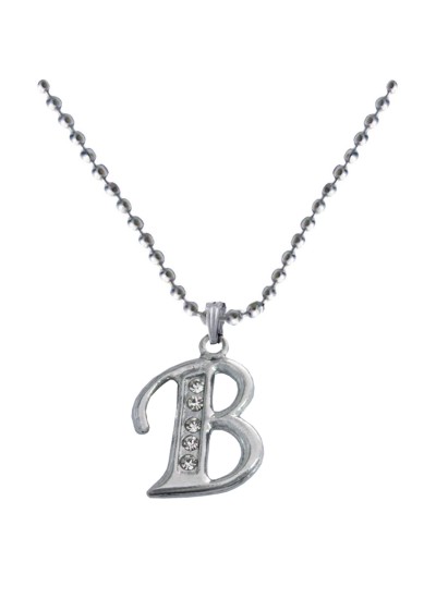Silver B- Alphabet Pendant 