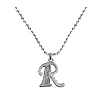 Silver  R - Alphabet Pendant 