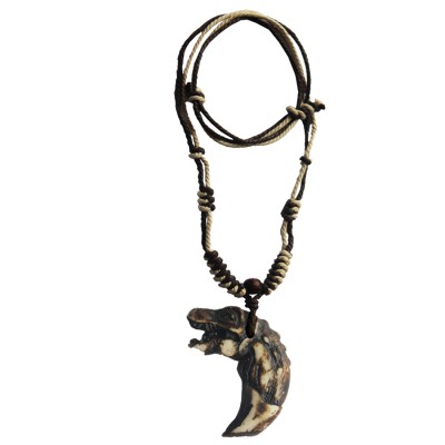 Menjewell Style Wolf tooth Design With Adjustable Cotton Dori Pendant