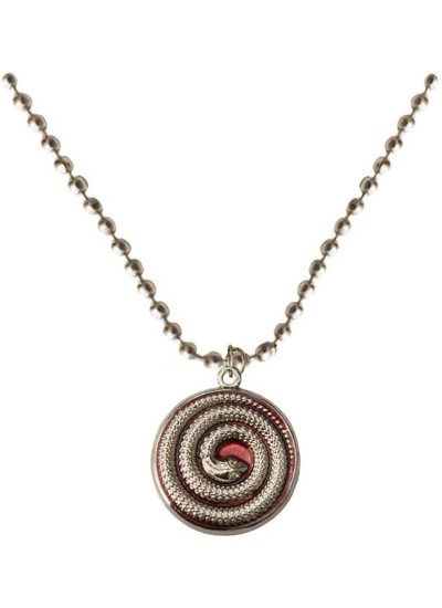 Elegant  Silver::Brown  Round snake Fashion Chain Pendant