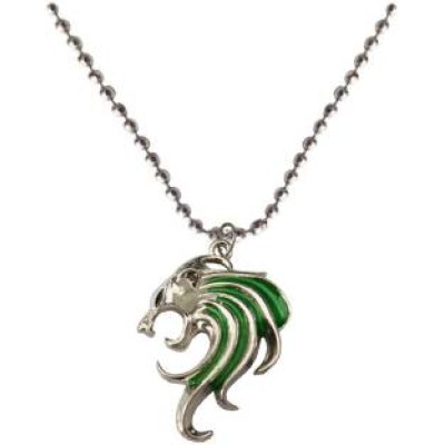 Elegant  Silver::Green  Lion Fashion Chain Pendant