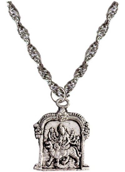 Elegant  Silver  Durgamata Chain Pendant