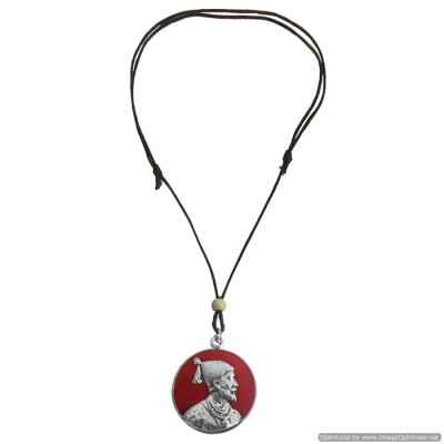 Menjewell Indian Warrior King Multicolor Chhatrapati Janata Raja Shivaji Maharaj Pendant With Adjustable Cotton Dori Fashion Pendants