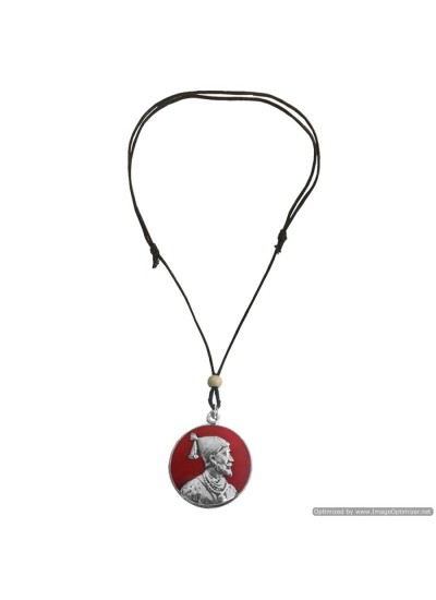 Menjewell Indian Warrior King Multicolor Chhatrapati Janata Raja Shivaji Maharaj Pendant With Adjustable Cotton Dori Fashion Pendants