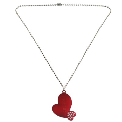 Menjewell Silver & Maroon "Friend" Letter In Heart Love Pendant