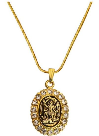Elegant  Gold  Gold Plated Stone Studded Kaali Mata Pendant