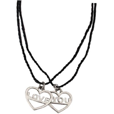 Fancy  Silver::Black  Two Love You One For You One For Me  Pendant